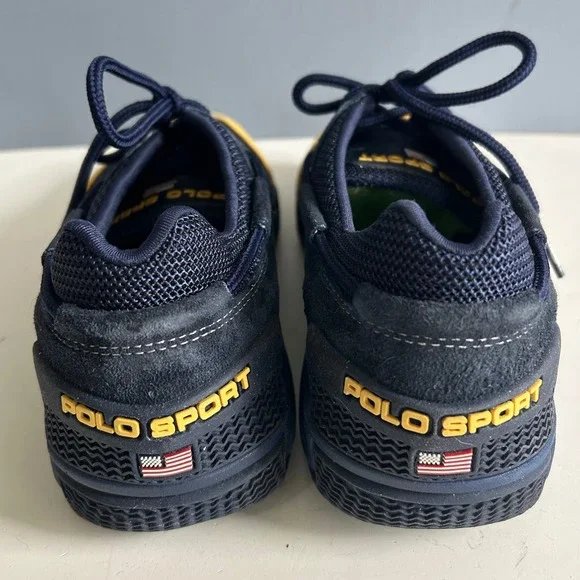 Polo Sport Ralph Lauren Boat shoes Sneakers Mens 7.5 blue preppy Americana vtg